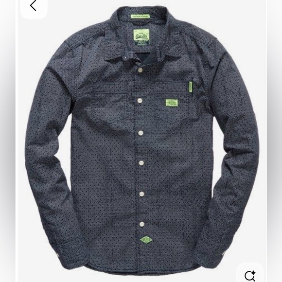 Superdry Other - Superdry Men's Black and Green Patterned Shirt